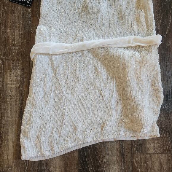 Retrofete Ella Sequin Dress in White Size XS One Shoulder NWT Belt - Picture 8 of 11